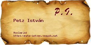 Petz István névjegykártya